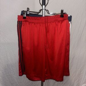3 Pairs Of Adidas Shorts 2 Size Large Red And Blue. And 1 Size X-Large Grey